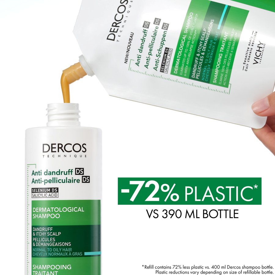 dercos
anti-dandruff shampoo refill - normal to oily