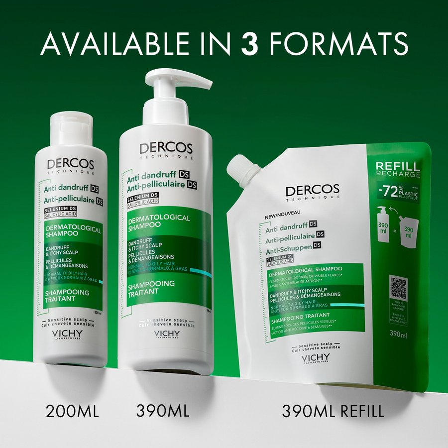 dercos
anti-dandruff shampoo refill - normal to oily