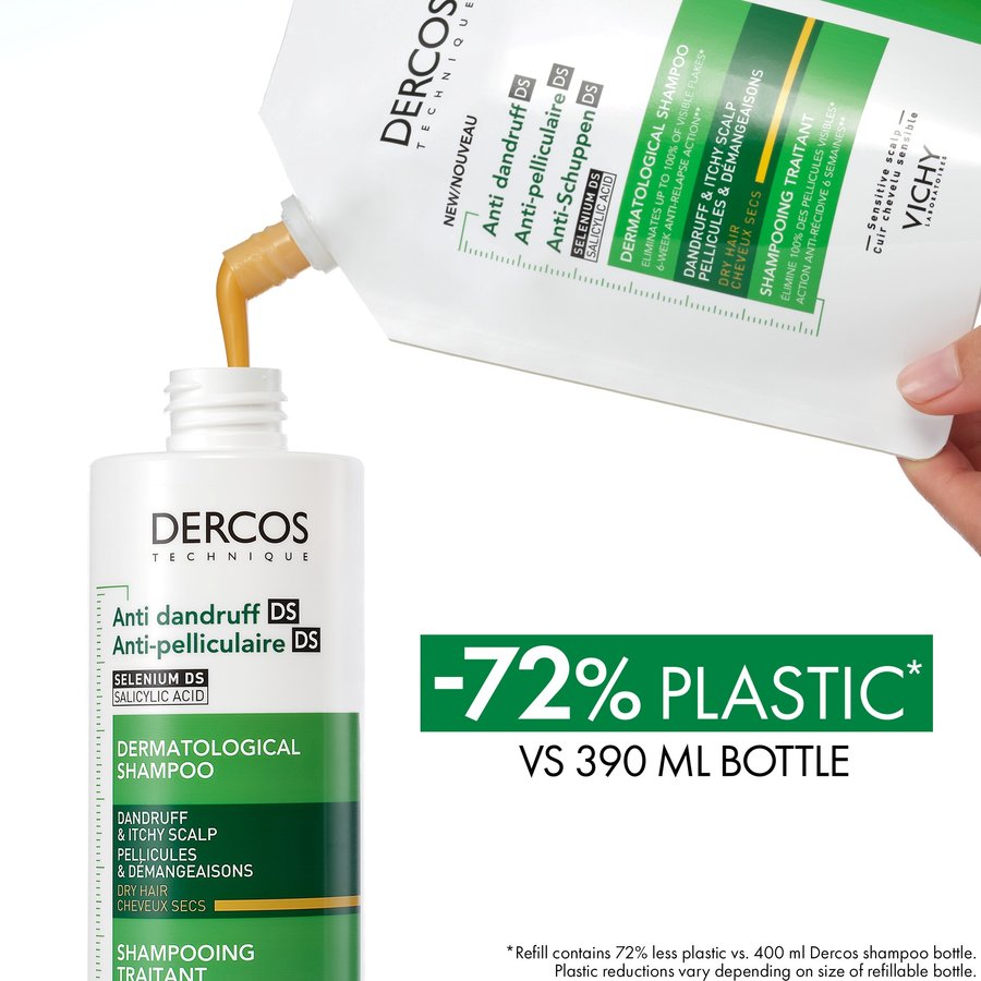 dercos anti-dandruff shampoo for dry hair refill